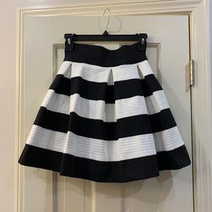 Black and white striped 50s style skirt